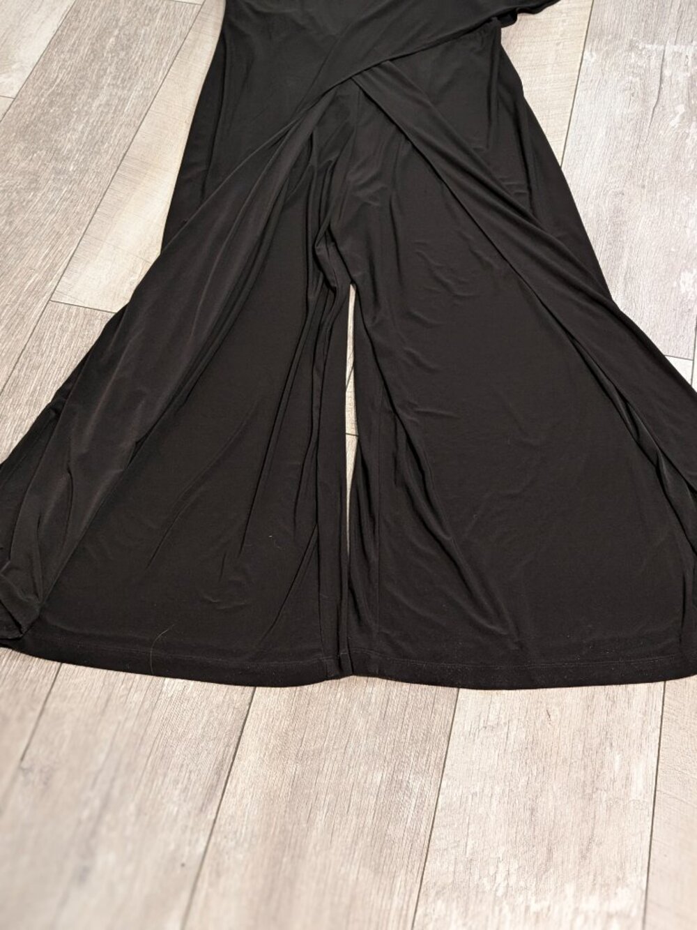 Rhinestone Strap Asymmetric Flutter Sleeve Overlay Jumpsuit - Picture 9 of 15